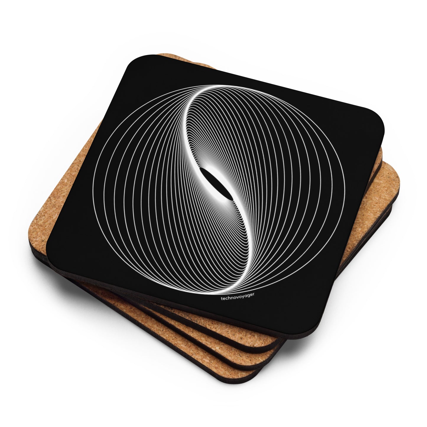 'DIVIDED-CIRCLE' Cork-Back Coaster