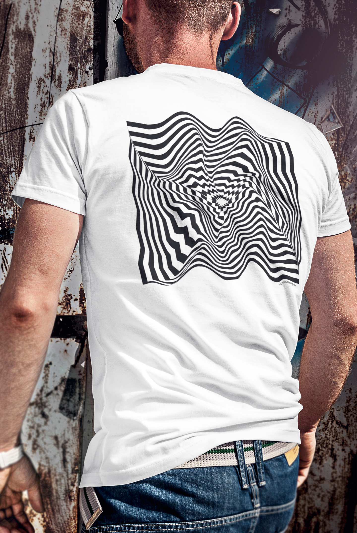 'LIVE-ELECTRO-WIRING' Back Print T-Shirt