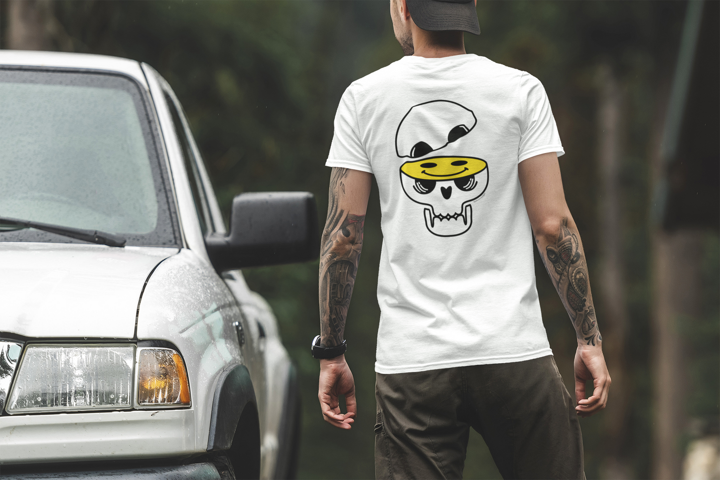 'ACID-INSIDE' Back Print T-Shirt