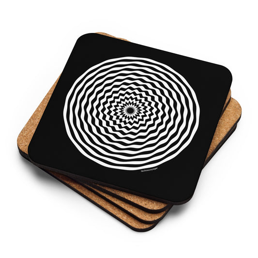 'WAVE-ILLUSION' Cork-back Coaster